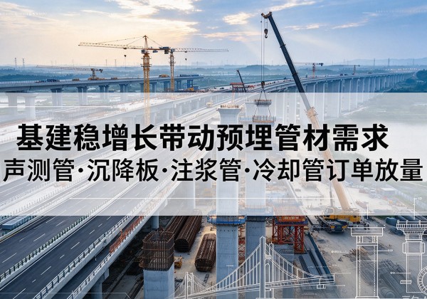贡山基建稳增长带动预埋监测管材需求，声测管、沉降板、注浆管订单持续放量